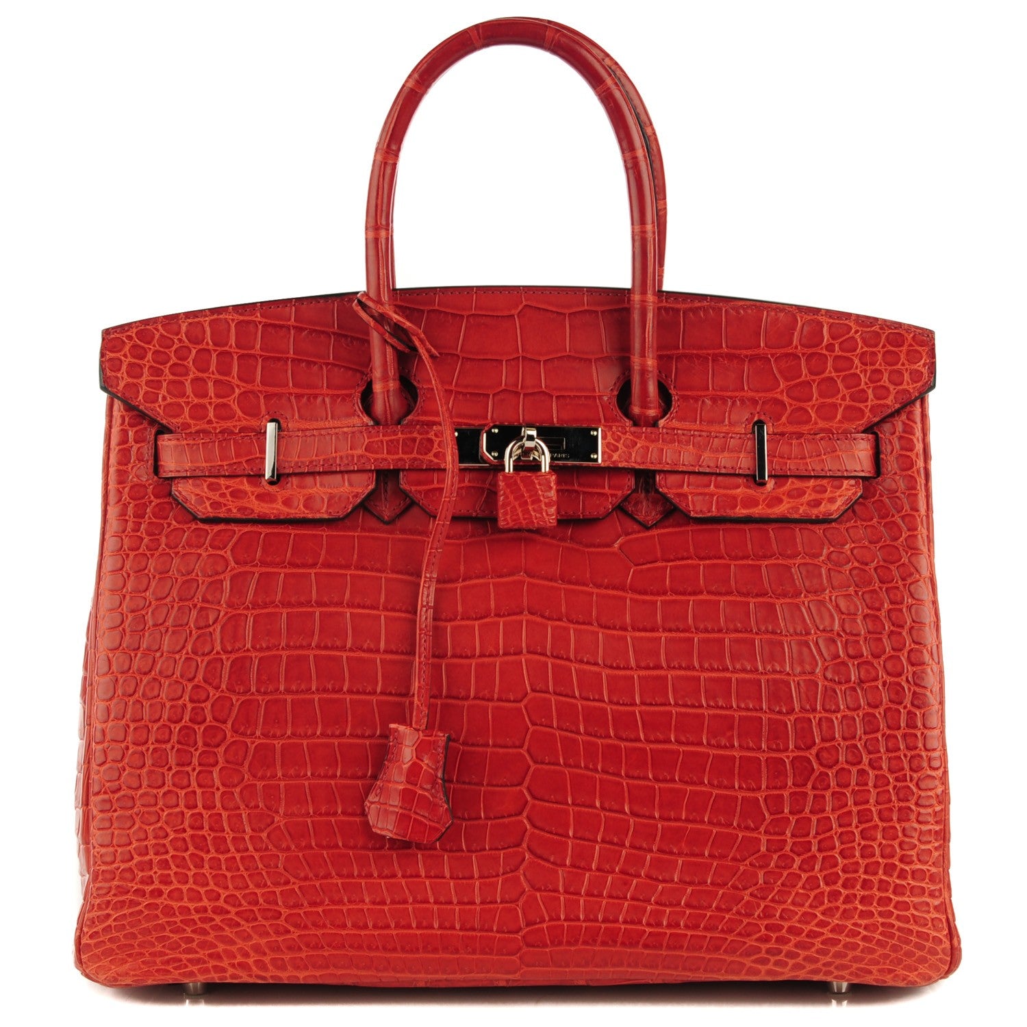 Hermes Matte Porosus Crocodile Birkin 35 Bougainvillea 1 of 23
