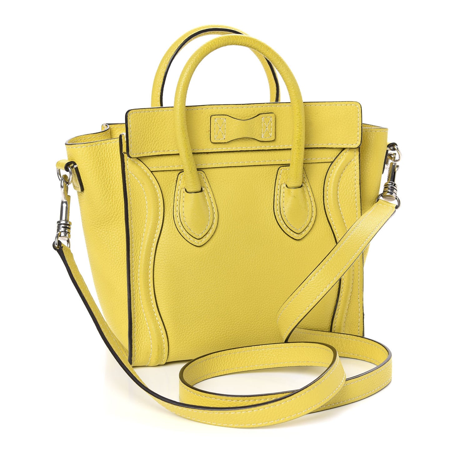 Drummed Calfskin Nano Luggage Citron
