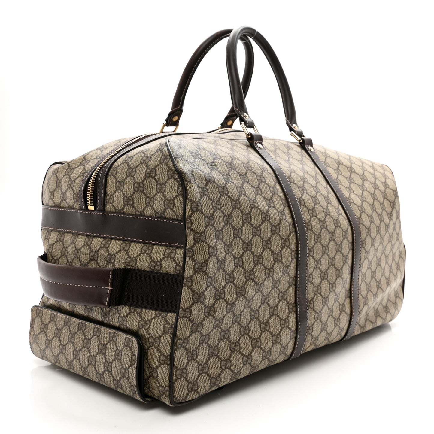 GG Plus Monogram Large Carry On Duffle Bag Brown