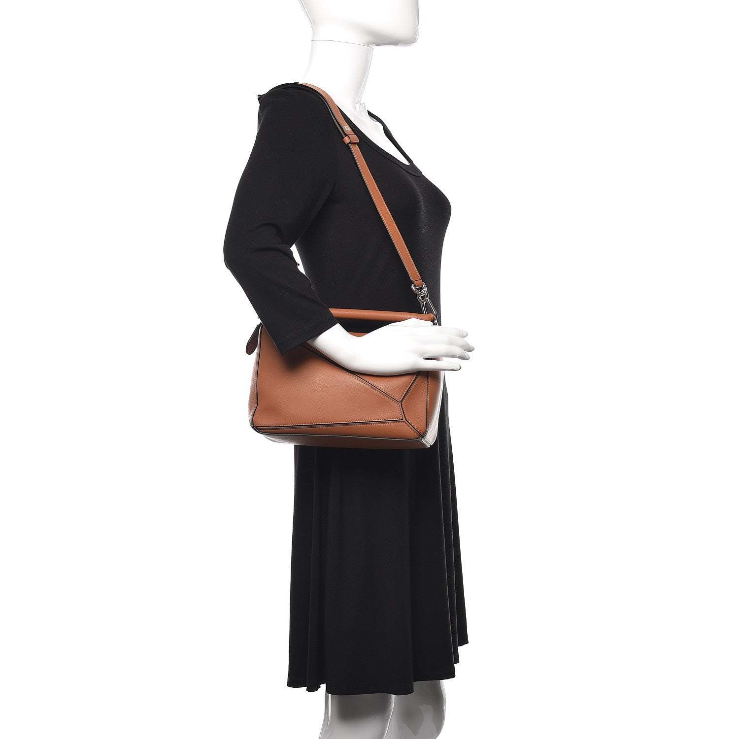Loewe Calfskin Small Puzzle Bag Tan 3 of 10
