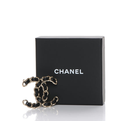 Chanel Lambskin Chain CC Brooch Black Gold 5 of 5