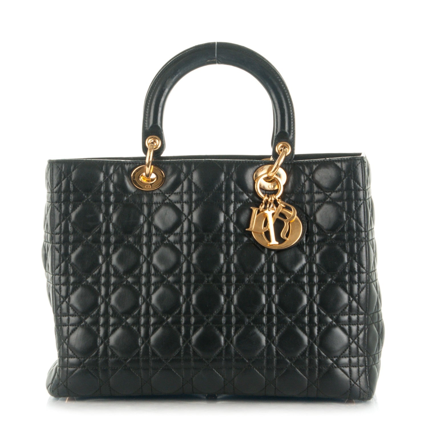 Christian Dior Lambskin Cannage Large Lady Dior Black 1 of 11