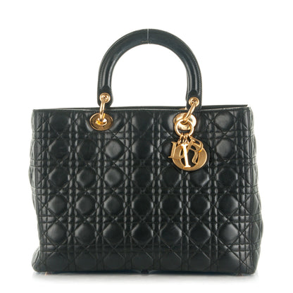 Christian Dior Lambskin Cannage Large Lady Dior Black 1 of 11
