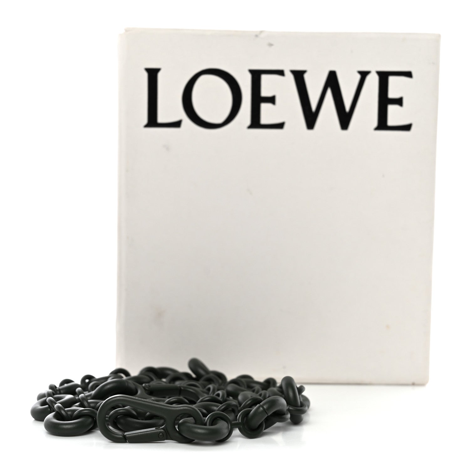 Loewe Brass Monochrome Donut Chain Shoulder Strap Olive Green 4 of 4