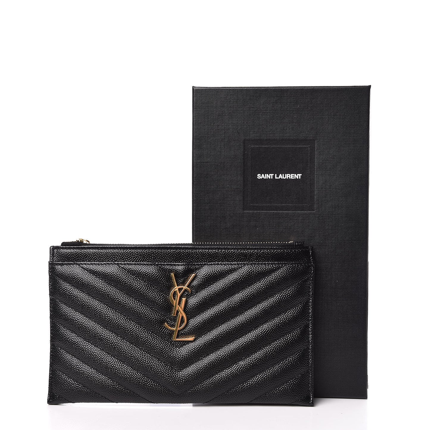 Grain De Poudre Chevron Monogram Bill Pouch Black