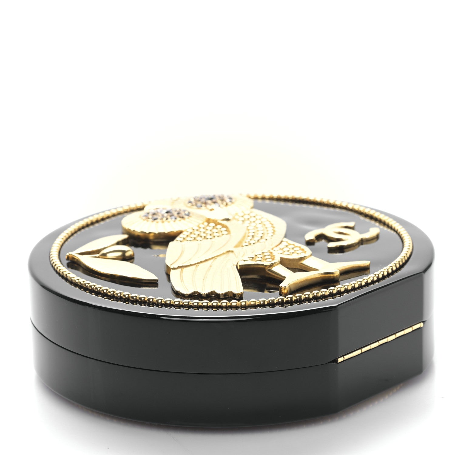 Chanel Resin Crystal CC Owl Black 4 of 9