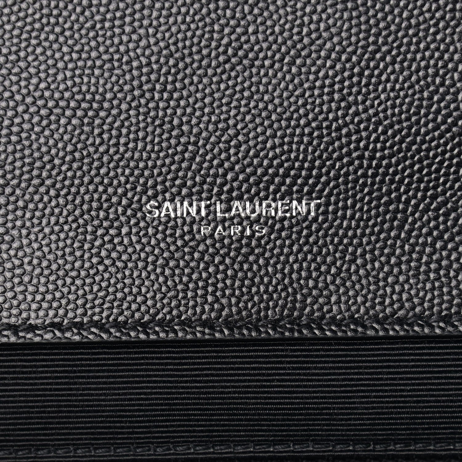 Saint Laurent Grain De Poudre Matelasse Chevron Large Monogram Satchel Black 7 of 11