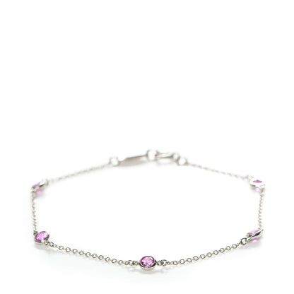 Tiffany Platinum Pink Sapphire Elsa Peretti Color By The Yard Bracelet 1 of 5