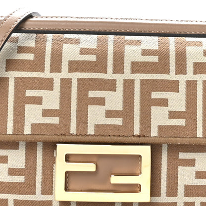 Fendi Fabric Jacquard FF 1974 Mini Baguette Beige 8 of 10