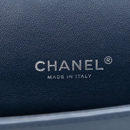 Chanel Patent Quilted Maxi Double Flap Navy 5 of 10