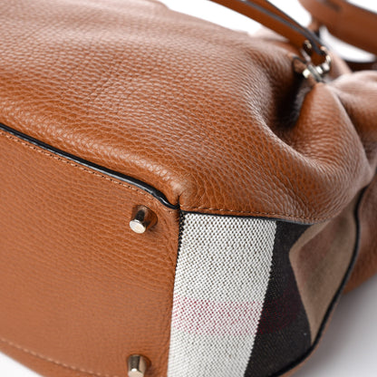Burberry Grainy Calfskin House Check Small Maidstone Saddle Brown 12 of 14