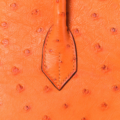 Hermes Ostrich Birkin 35 Orange 27 of 35