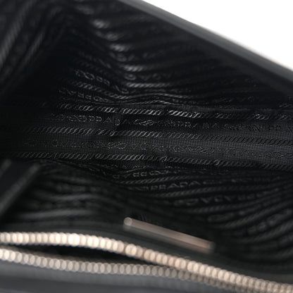 Prada Saffiano Cuir Triangle Logo Embossed Flap Crossbody Black 5 of 9