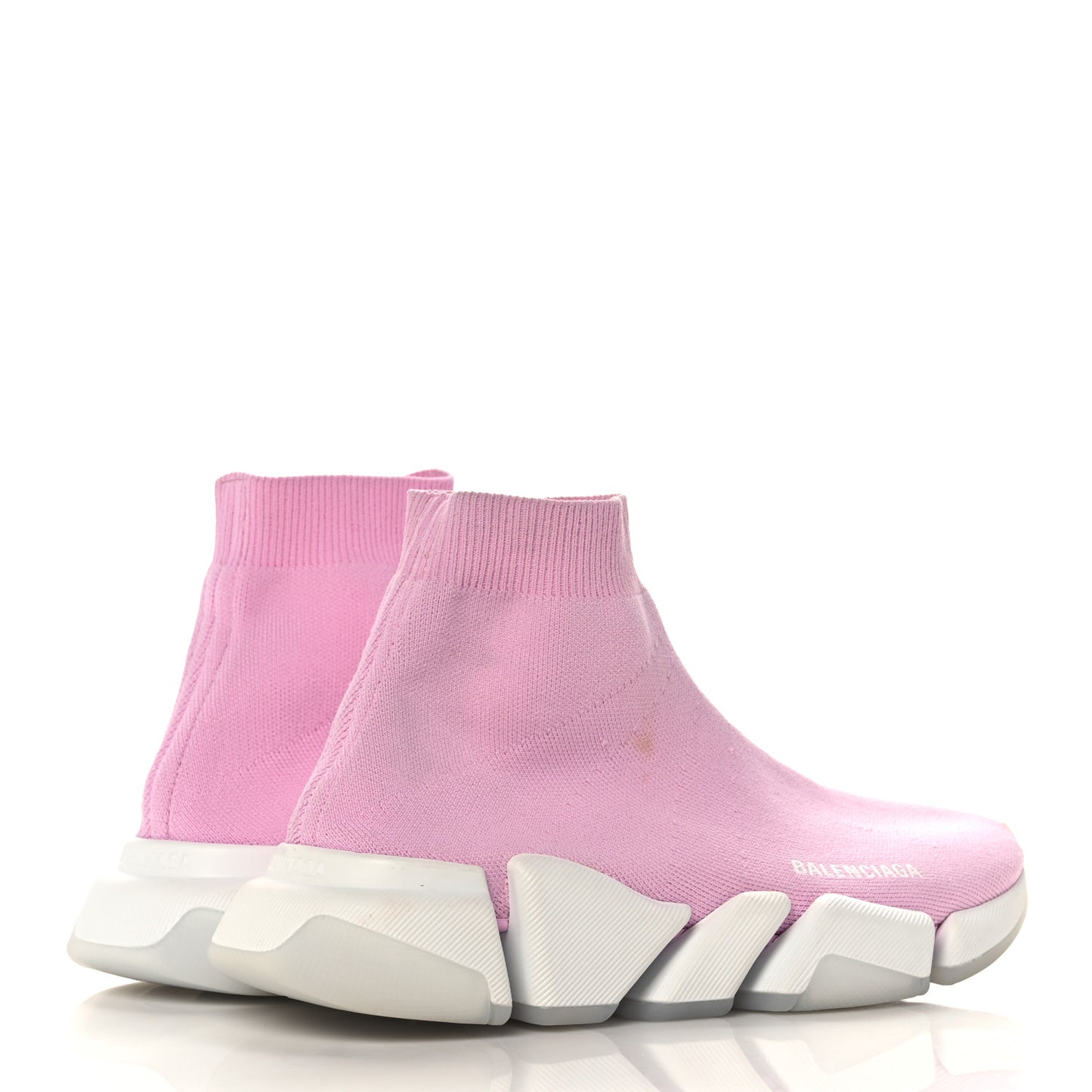 Technical 3D Recycled Knit Bi-Color Womens Speed 2.0 Transparent Sole Sneakers 40 Pink White
