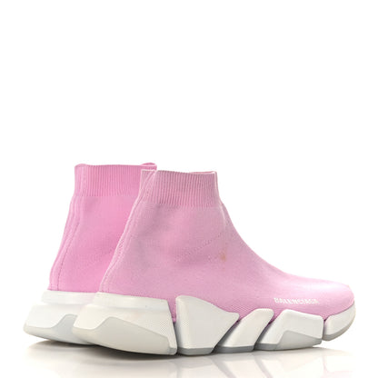 Balenciaga Technical 3D Recycled Knit Bi-Color Womens Speed 2.0 Transparent Sole Sneakers 40 Pink White 4 of 8