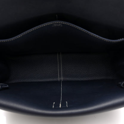 Hermes Taurillon Clemence Halzan 31 GM Bleu Saphir 5 of 10