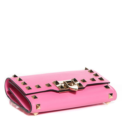 Valentino Garavani Calfskin Rockstud Flip Lock Wristlet Wallet Ninphea 4 of 9