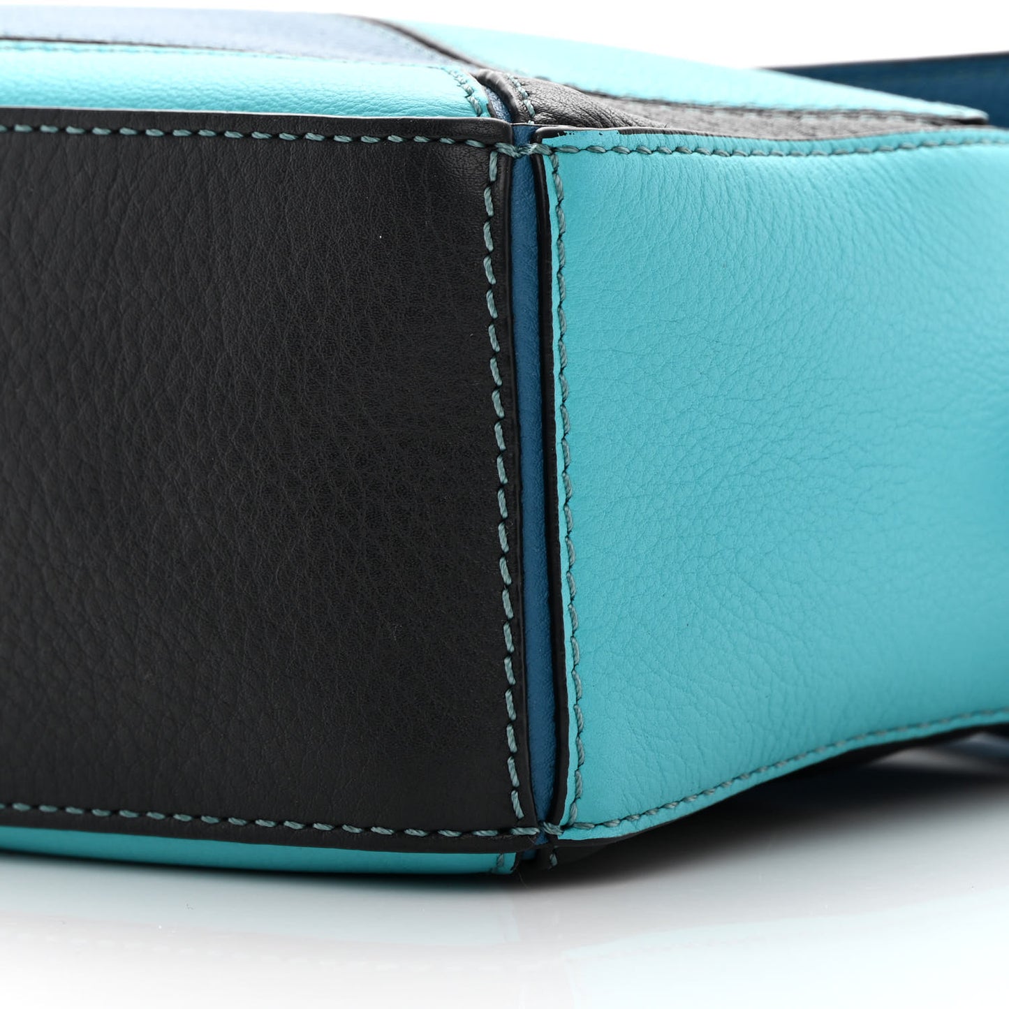 Calfskin Mini Puzzle Bag Dark Lagoon Black