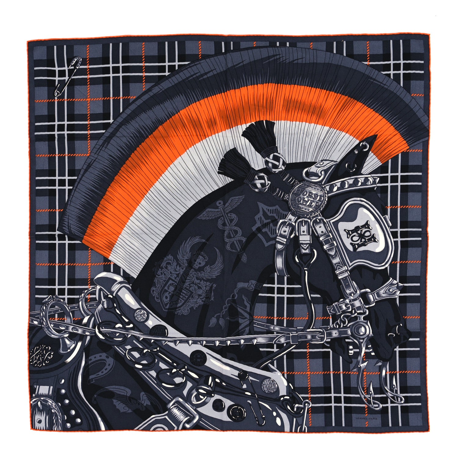 Hermes Cashmere Silk Cheval Punk Scarf 100 1 of 3