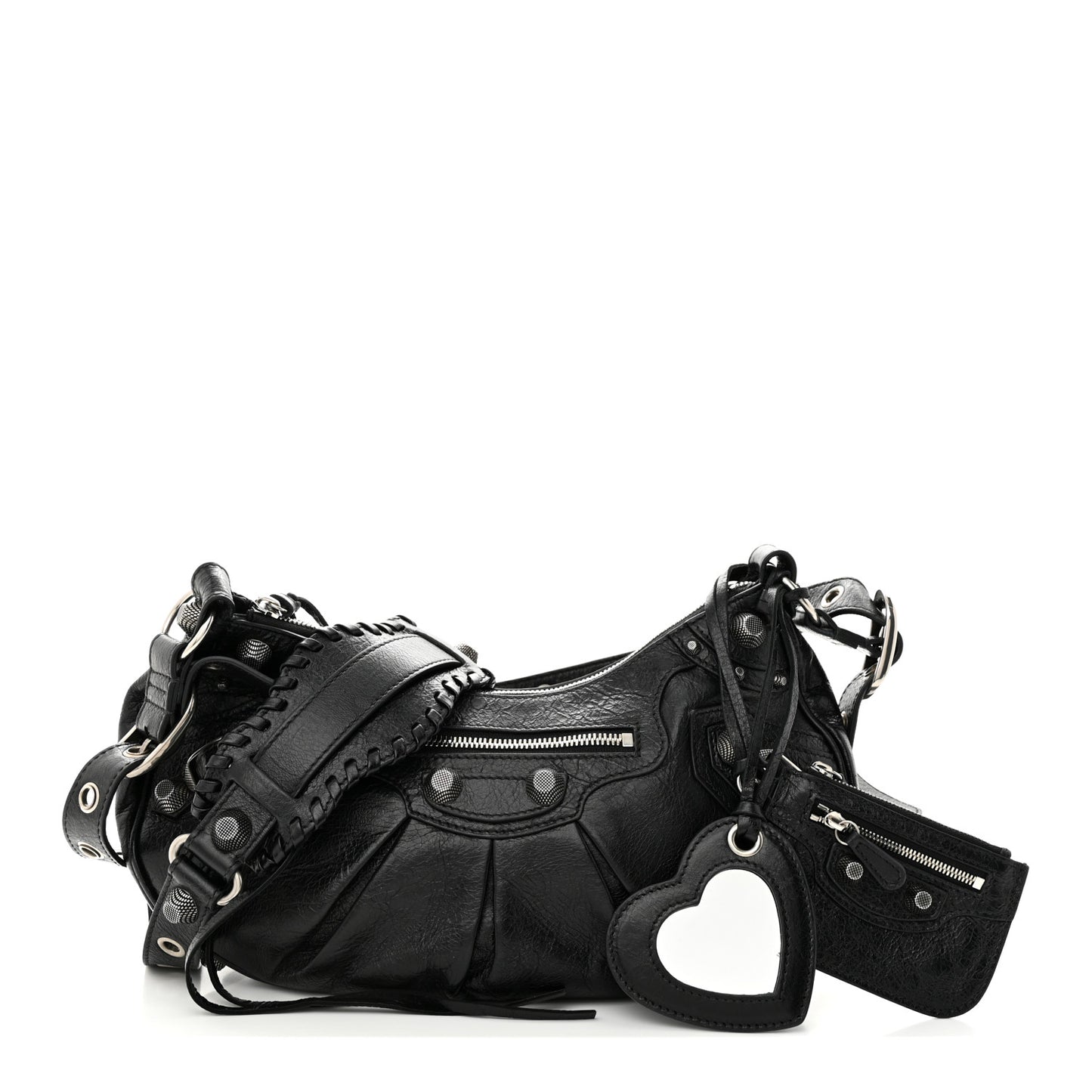 Agneau Arena Small Le Cagole Shoulder Bag Black