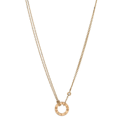 Cartier 18K Yellow Gold 2 Diamond LOVE Necklace 1 of 4