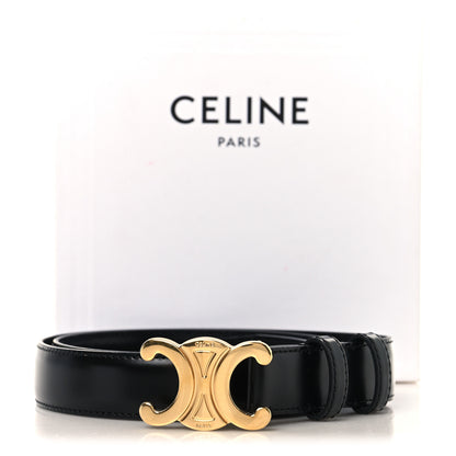 Celine Box Calfskin Medium 25mm Triomphe Belt 80 32 Black 7 of 7