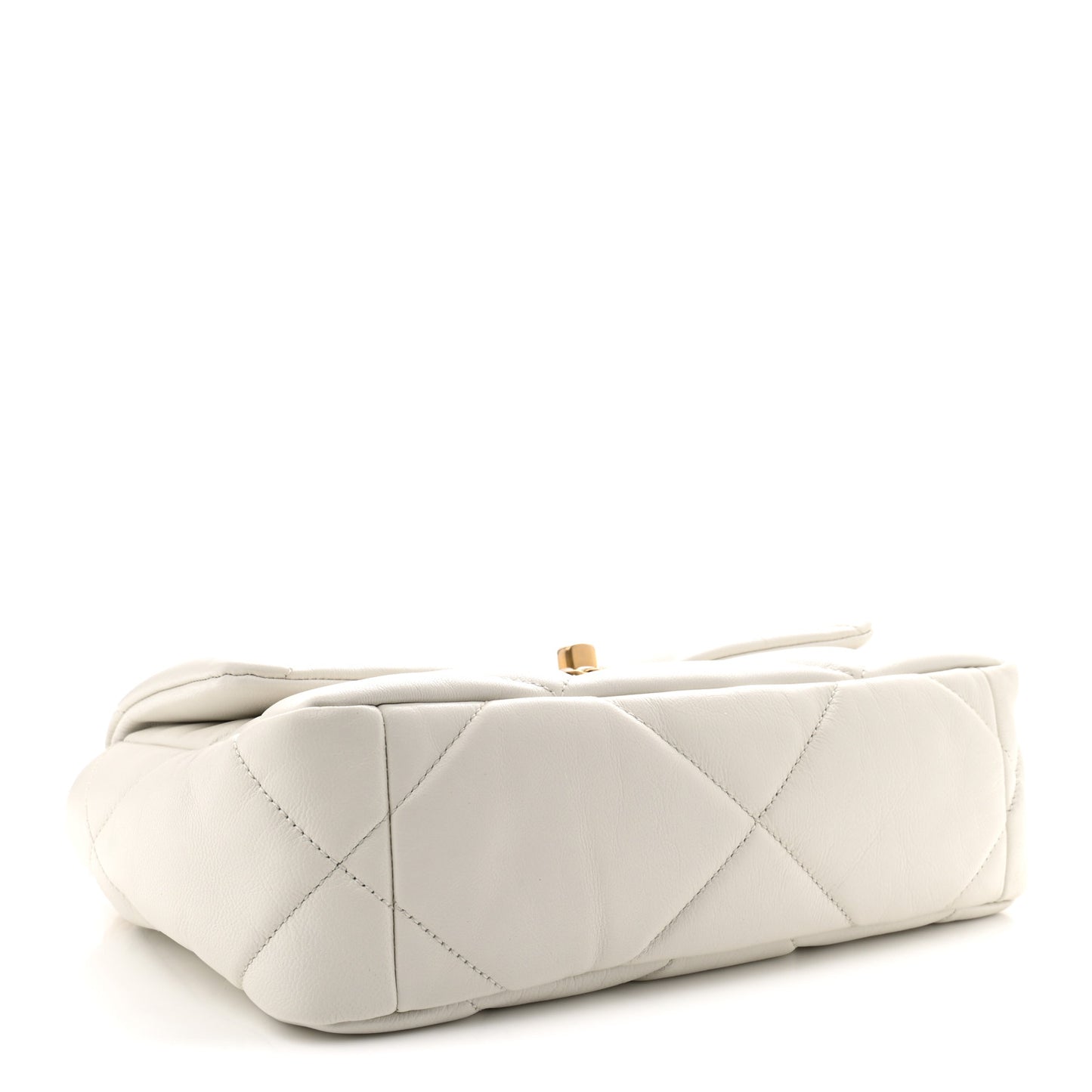 Goatskin Quilted Medium Chanel 19 Flap White