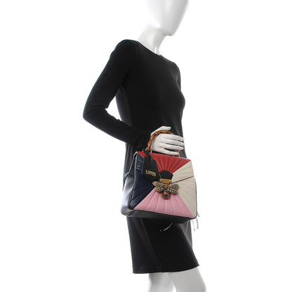Gucci Calfskin Bamboo Trapuntata Queen Margaret Backpack Blue Agata Hibiscus Red Mystic White Sugar Pink 2 of 11