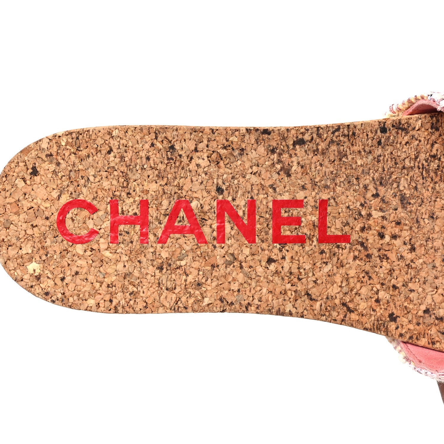 Chanel Tweed Lambskin Logo Mules 38 Pink Red 5 of 9