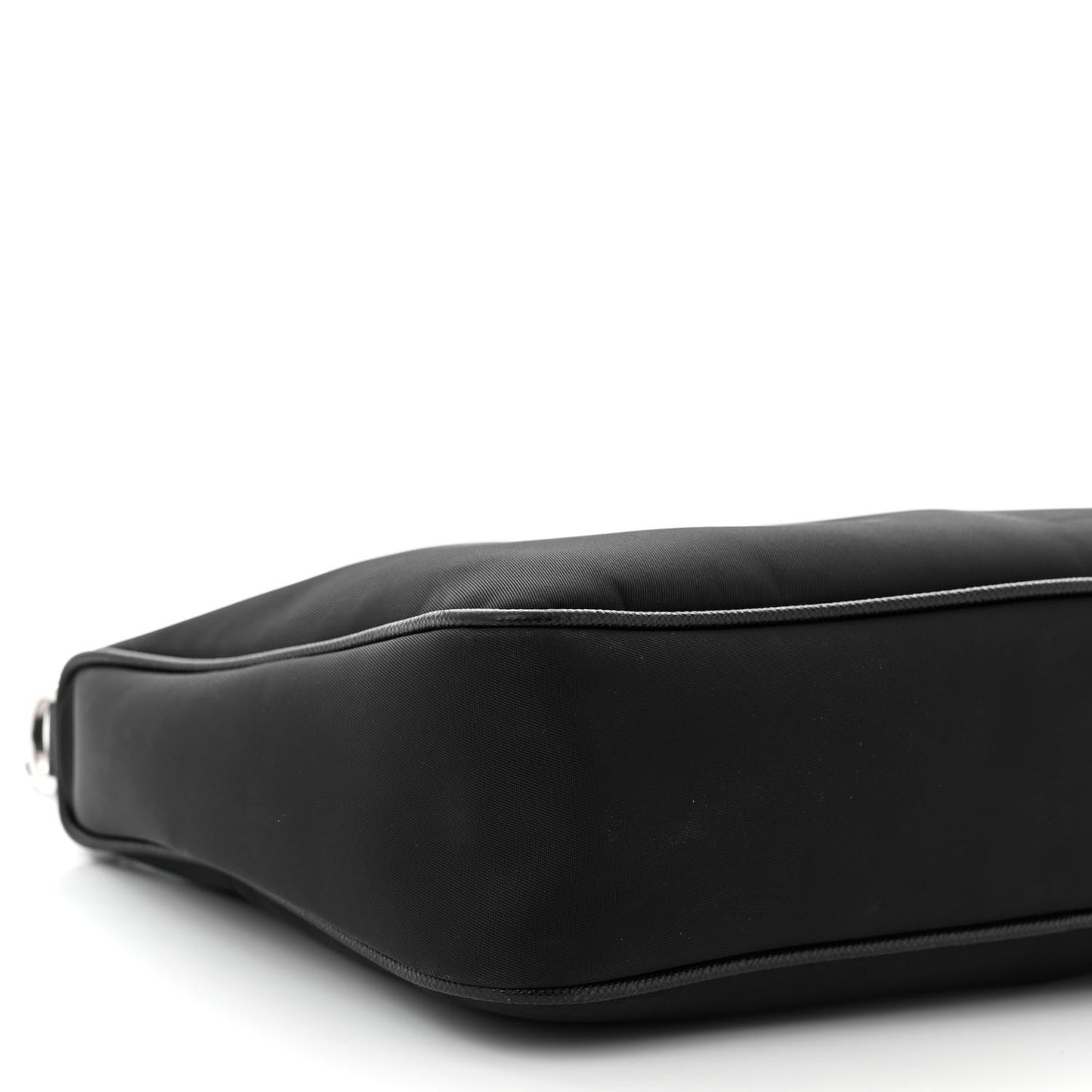 Re-Nylon Saffiano Pocket Zippered Shoulder Bag Black
