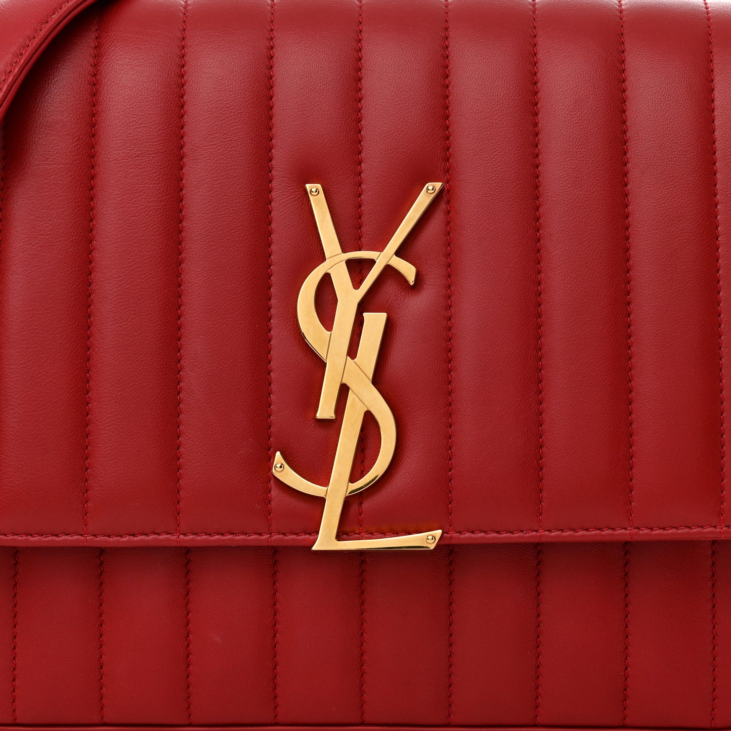 Lambskin Matelasse Monogram Large Vicky Chain Bag Rouge Eros