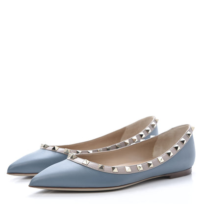 Valentino Garavani Calfskin Nappa Rockstud Ballerina Flats 37.5 Amadeus Poudre 3 of 8
