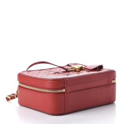 Chanel Caviar Quilted Medium CC Filigree Vanity Case Red 4 of 10