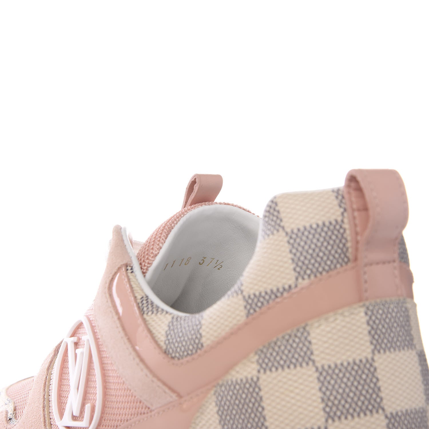 Louis Vuitton Suede Damier Azur Run Away Sneakers 37.5 Pink 8 of 8