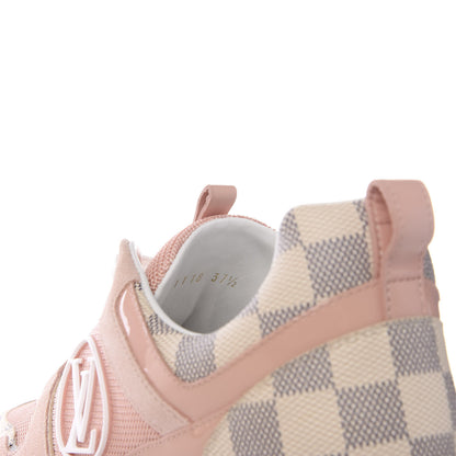 Louis Vuitton Suede Damier Azur Run Away Sneakers 37.5 Pink 8 of 8