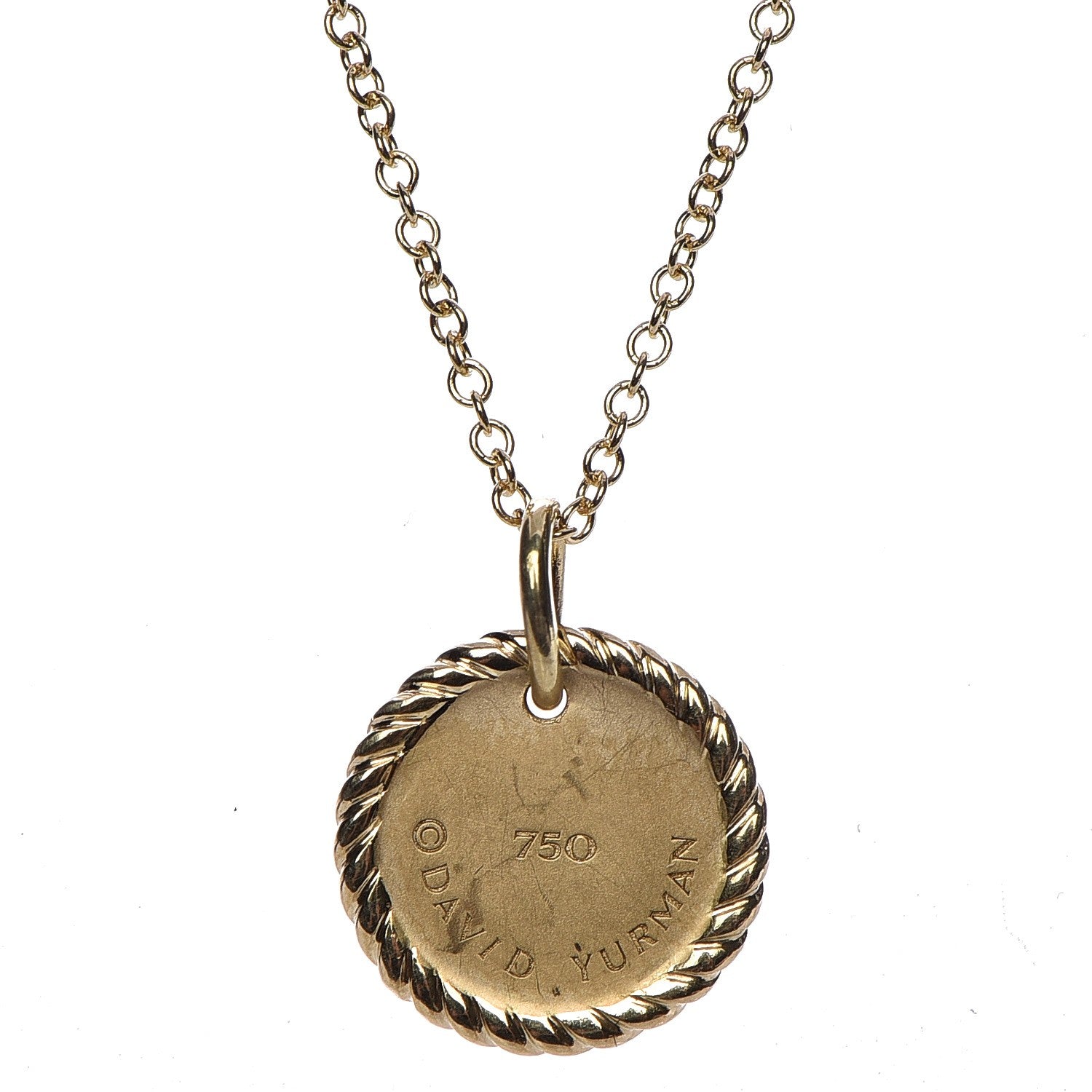 David Yurman 18K Yellow Gold Blue Sapphire Diamond Evil Eye Necklace 5 of 7