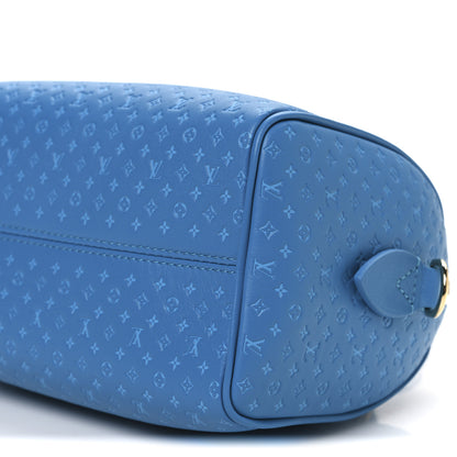 Louis Vuitton Calfskin Nanogram Embossed Speedy Bandouliere 20 Blue 9 of 9