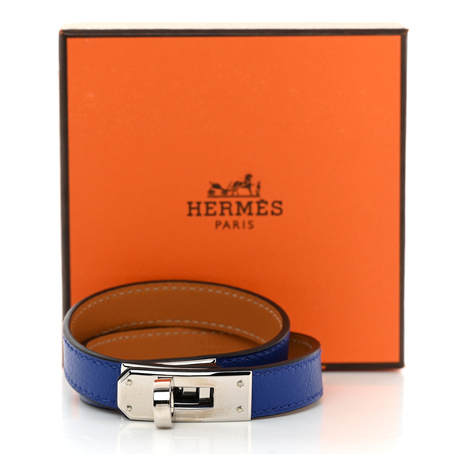 Hermes Swift Kelly Double Tour Bracelet M Bleu Electrique 7 of 7
