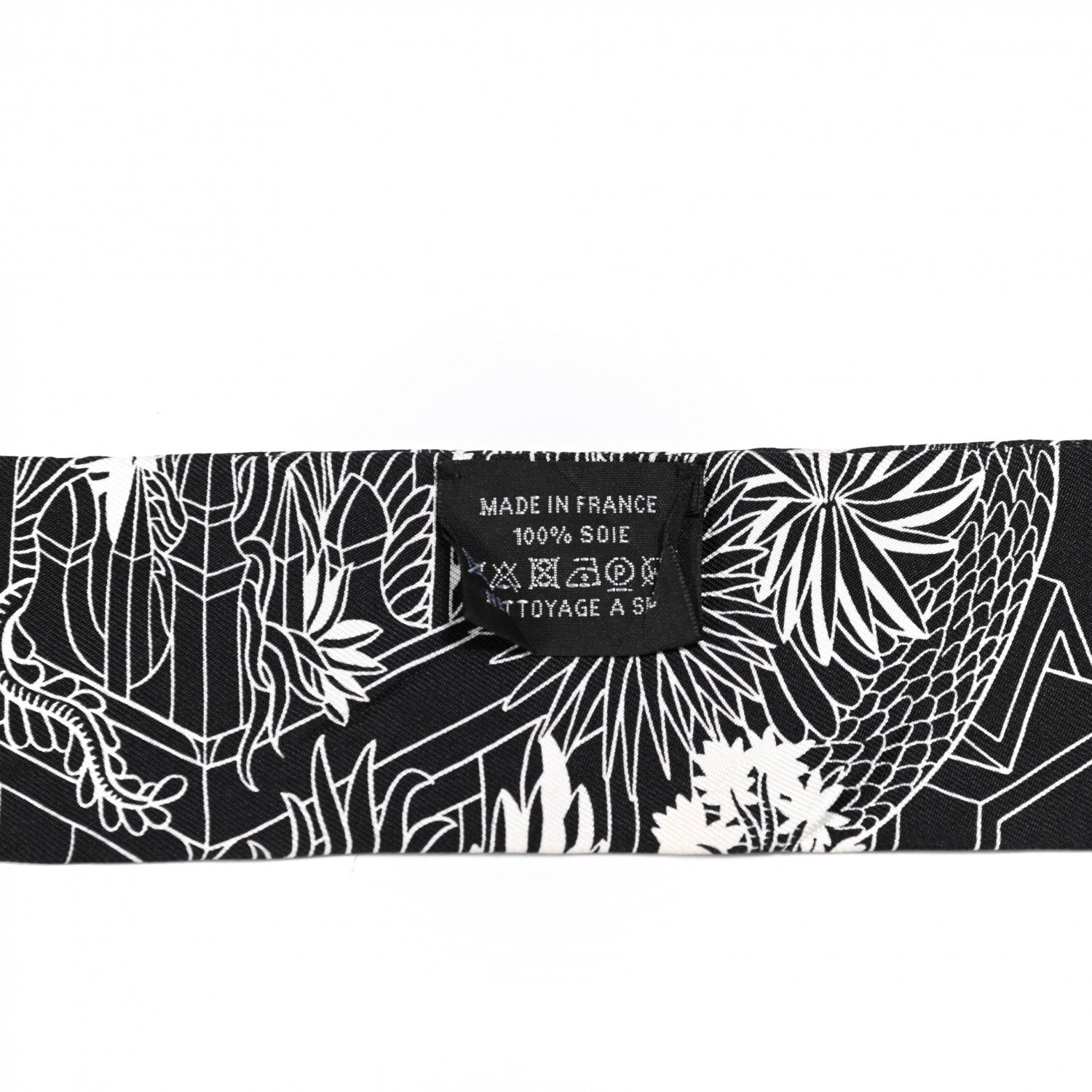 Hermes Silk Animapolis Twilly Black White 2 of 4