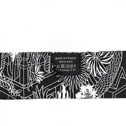 Hermes Silk Animapolis Twilly Black White 2 of 4
