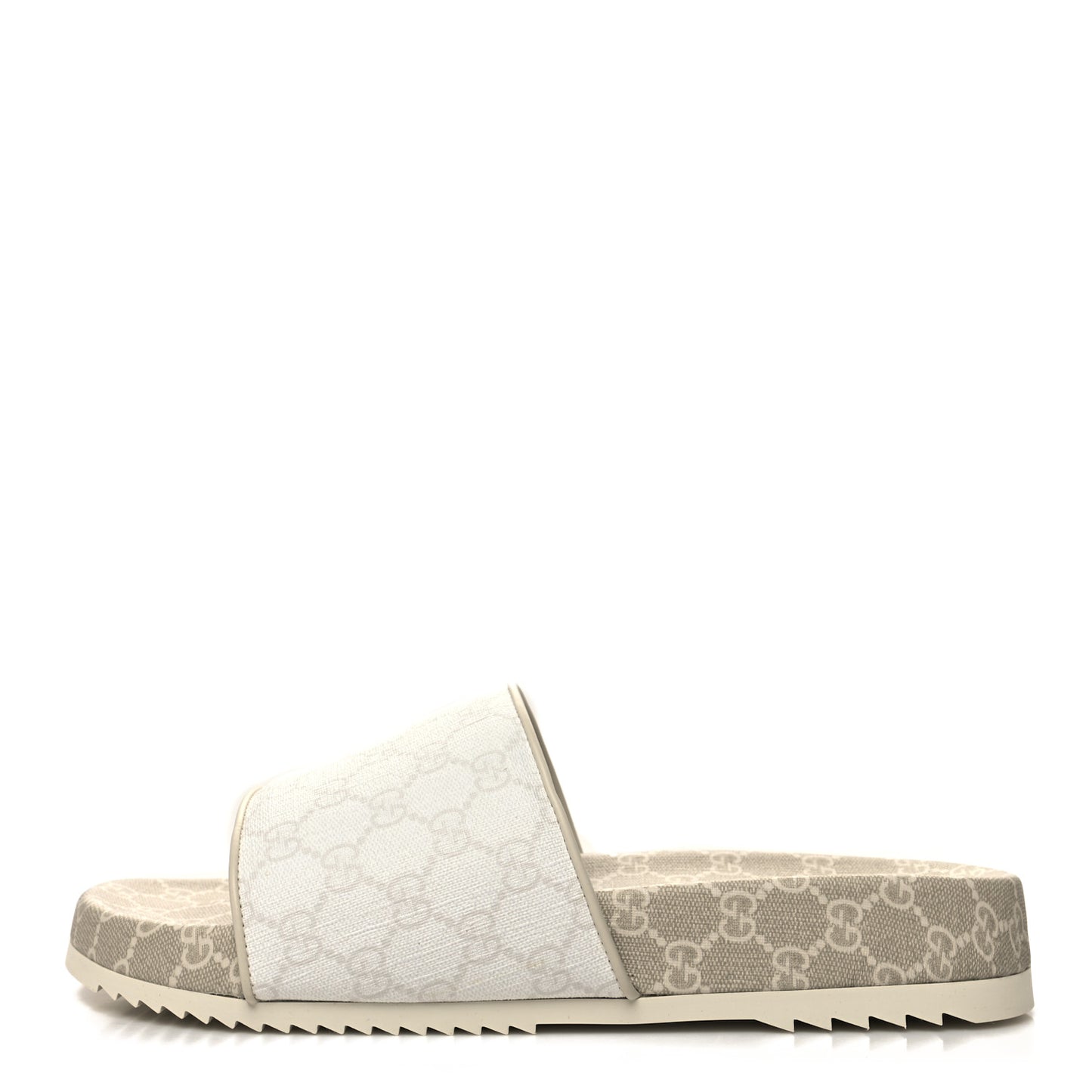 GG Supreme Monogram Demetra Mens Slide Sandals 12 White Mystic White