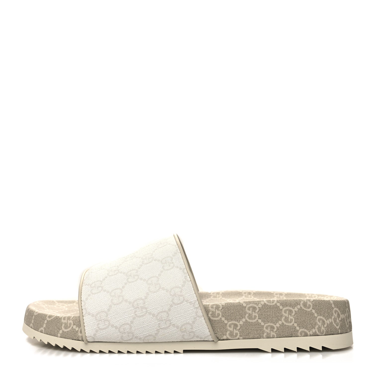Gucci GG Supreme Monogram Demetra Mens Slide Sandals 12 White Mystic White 1 of 8