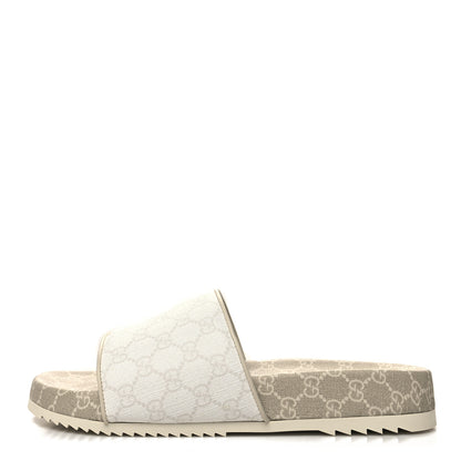 Gucci GG Supreme Monogram Demetra Mens Slide Sandals 12 White Mystic White 1 of 8