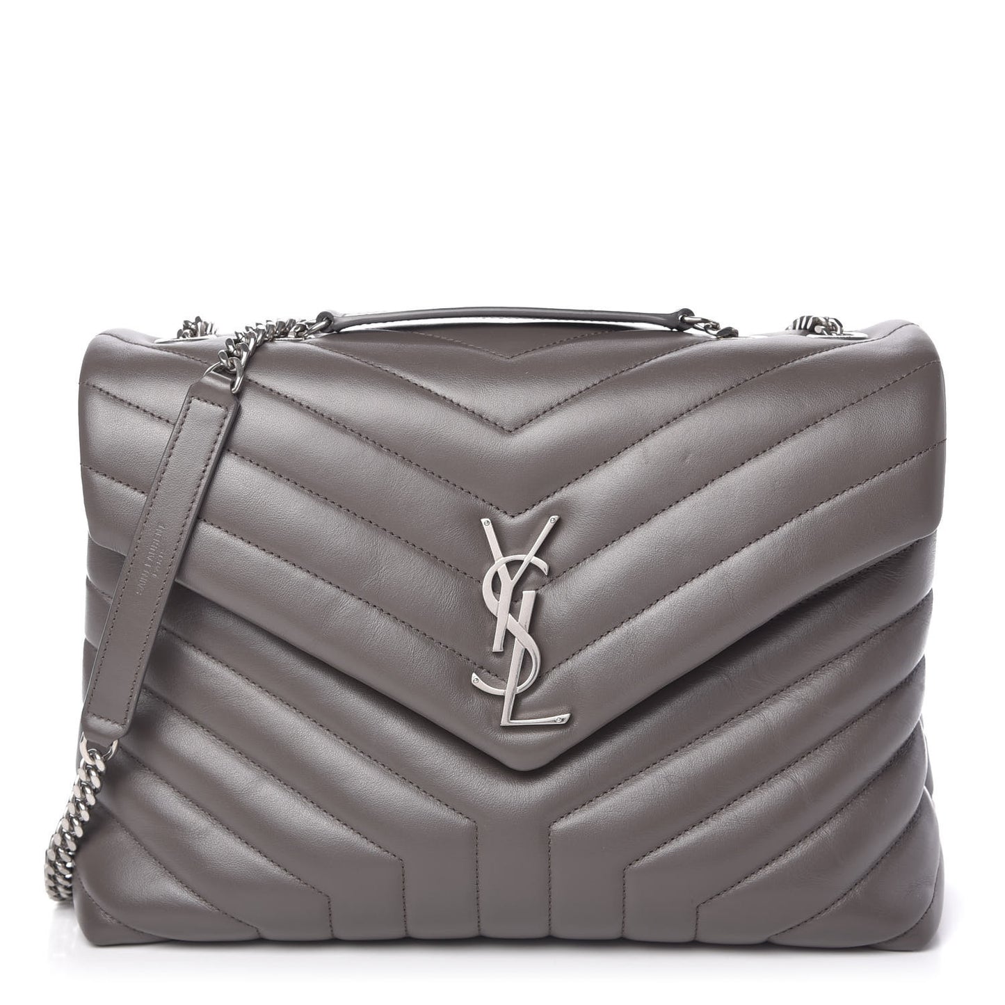 Calfskin Y Quilted Monogram Medium Loulou Chain Satchel Earth
