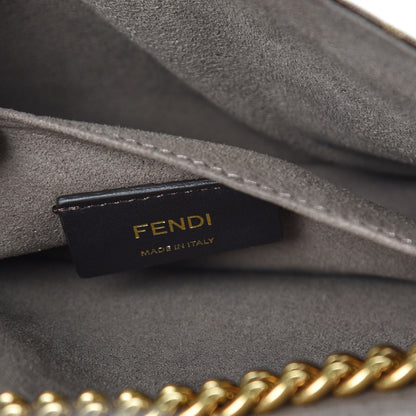 Fendi Vitello Grace Glazed Fabric FF 1974 Double F Shoulder Bag Fragola Mogano Panna 7 of 10