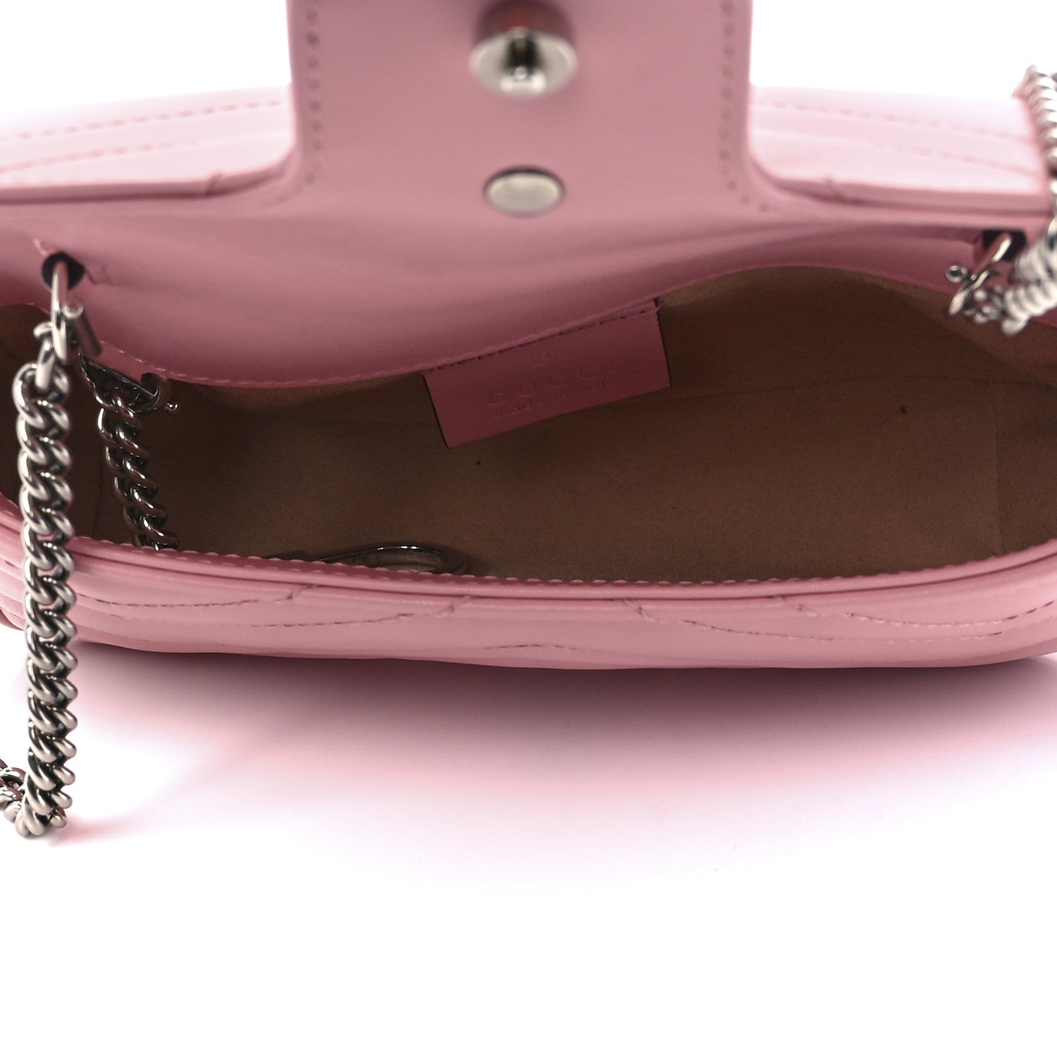 Gucci Calfskin Matelasse Super Mini GG Marmont Shoulder Bag Wild Rose 5 of 12