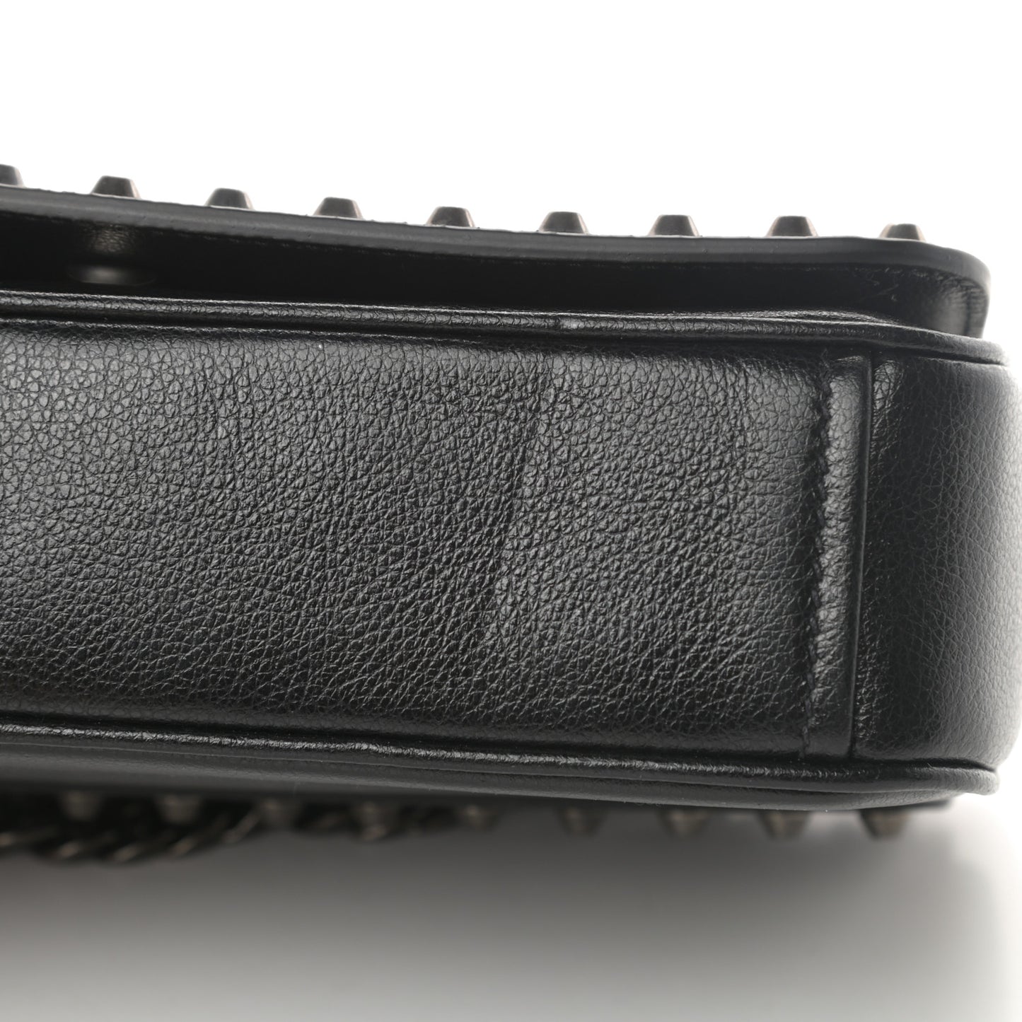Glace Calfskin Studded Crossbody Black