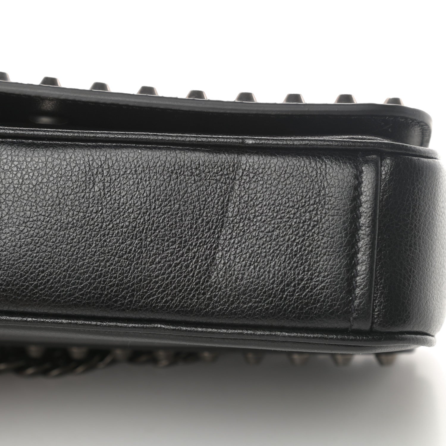 Prada Glace Calfskin Studded Crossbody Black 12 of 12