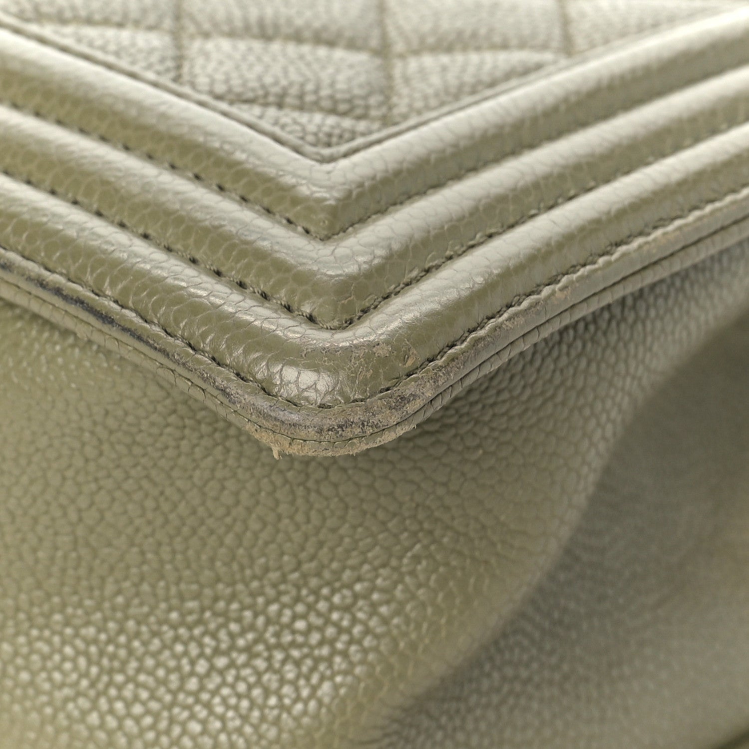 Chanel Caviar Quilted Medium Boy Flap Khaki 11 of 14
