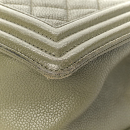 Chanel Caviar Quilted Medium Boy Flap Khaki 11 of 14